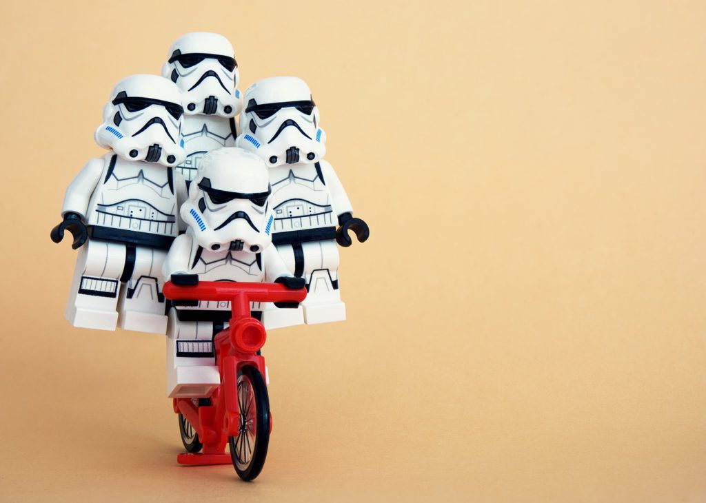 lego, stormtrooper, cycling